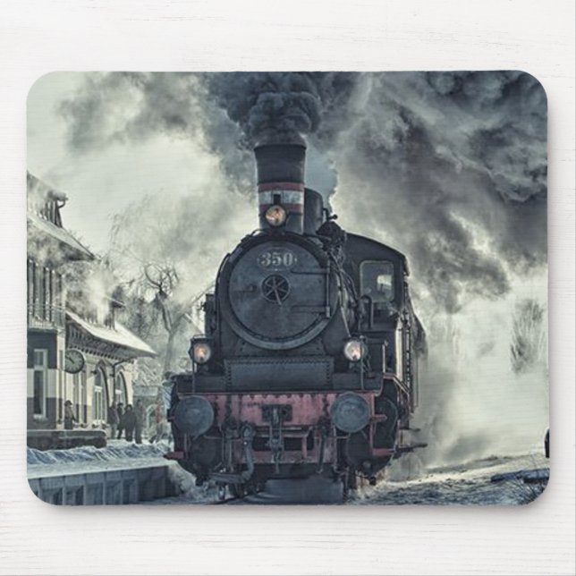 Vintage Steam Engine Train Mouse Mat (Front)