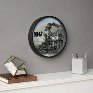 Vintage Steam Engine Train Wall Clock
