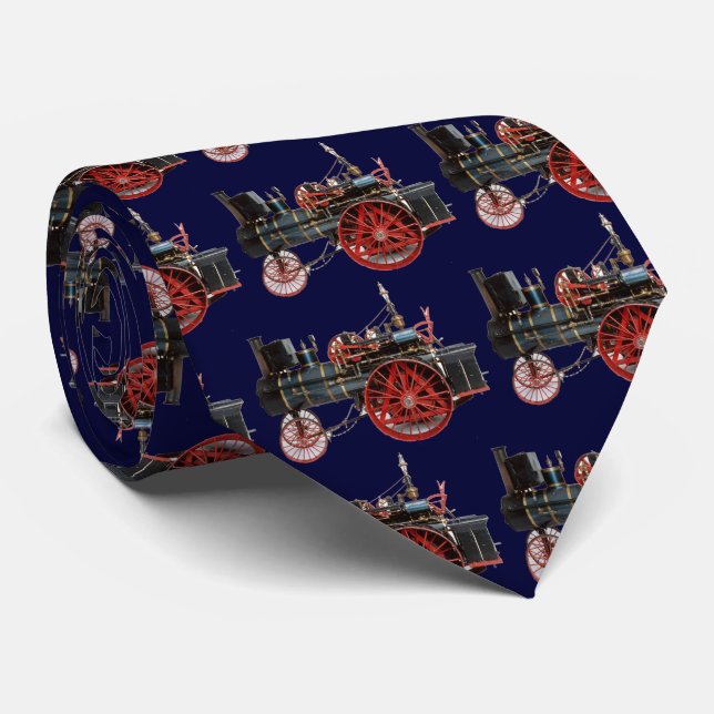 VINTAGE STEAM LOCOMOTIVE ,blue Tie (Rolled)