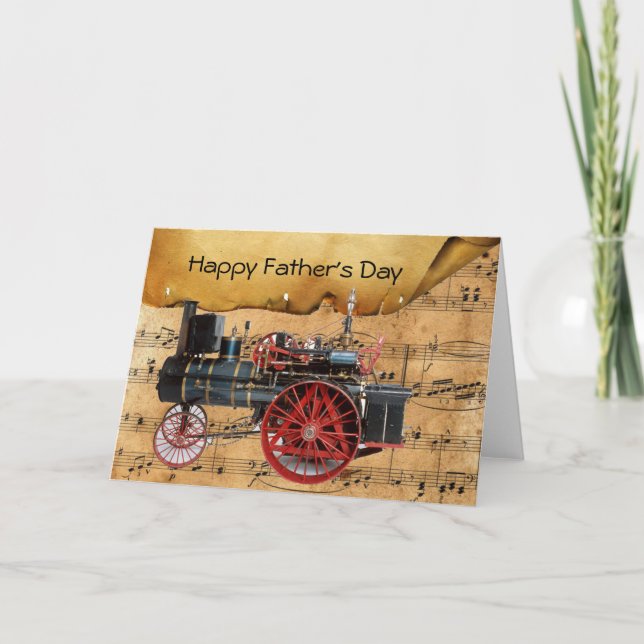 VINTAGE STEAM LOCOMOTIVE MUSICAL FATHER'S DAY CARD (Front)