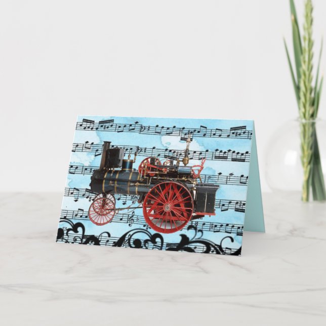 VINTAGE STEAM LOCOMOTIVE MUSICAL FATHER'S DAY CARD (Front)