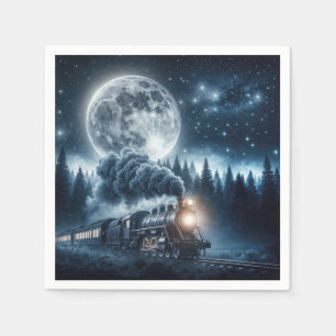 Vintage Steam Locomotive Napkin