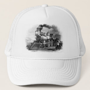 Vintage Steam Locomotive Railroad Fan Trucker Hat