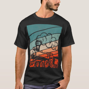 Vintage Steam Locomotive Train Railroad Train Spot T-Shirt