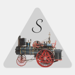 VINTAGE STEAM LOCOMOTIVE TRIANGLE  MONOGRAM STICKER