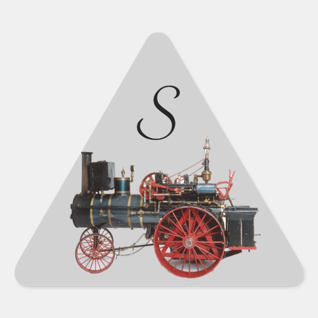 VINTAGE STEAM LOCOMOTIVE TRIANGLE  MONOGRAM TRIANGLE STICKER (Front)