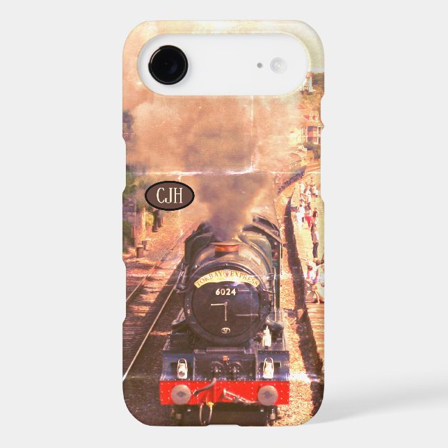 Vintage steam locomotive, your monogram (Back)