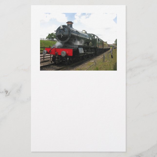 Vintage steam railway train stationery (Front)
