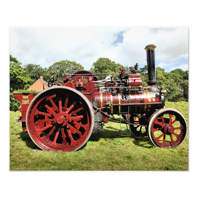 VINTAGE STEAM TRACTION ENGINE PHOTO PRINT (Front)