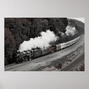 Vintage Steam Train Along the Ohio River Poster