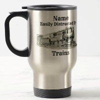 Vintage Steam Train Easily Distracted By, Add Name