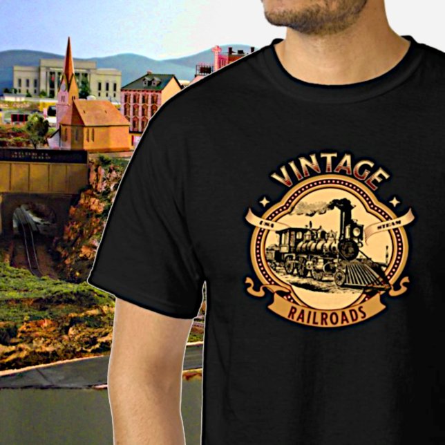 Vintage Steam Train Engine Railroads T-Shirt (Creator Uploaded)