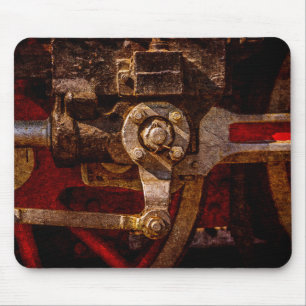 Vintage steam train gear mouse mat