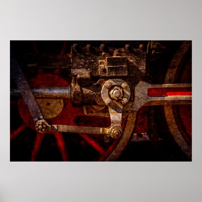 Vintage steam train gear poster (Front)