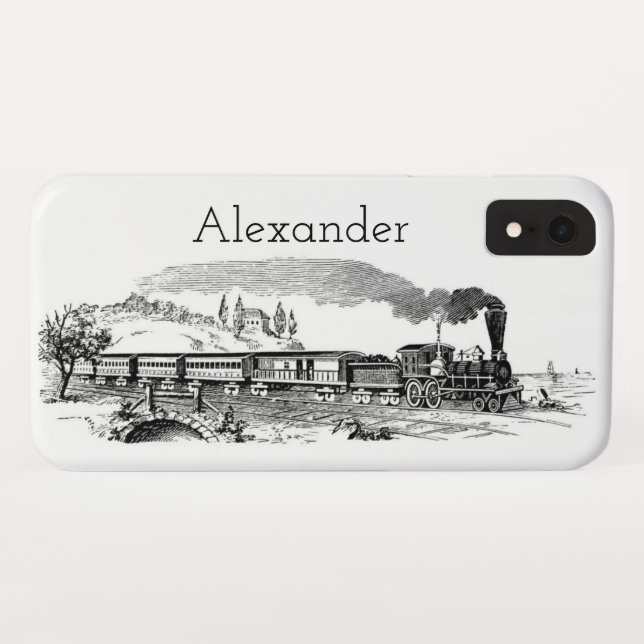 Vintage Steam Train Illustration Case-Mate iPhone Case (Back (Horizontal))