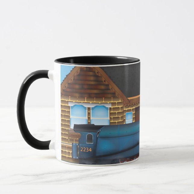 Vintage Steam Train in Station Mug (Left)