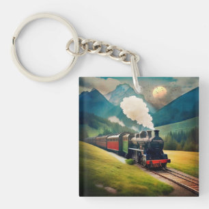 Vintage Steam Train Key Ring