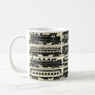 Vintage Steam Train Pattern   Heritage Railway Mug