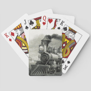 Vintage Steam Train Playing Cards
