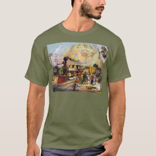 Vintage Steam Train Poster Artwork Illinois T-Shirt