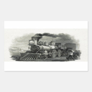 Vintage Steam Train Rectangular Sticker