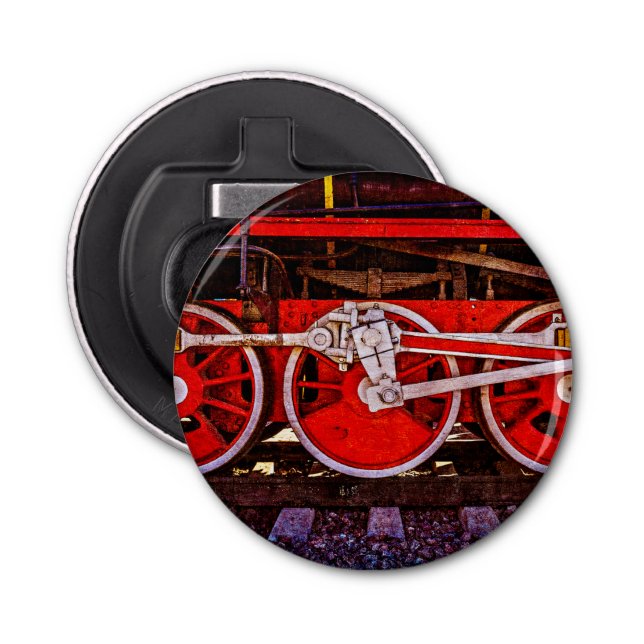 Vintage Steam Train Wheels Bottle Opener (Front)