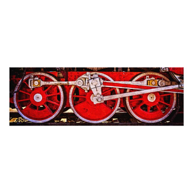 Vintage Steam Train Wheels Photo Print (Front)