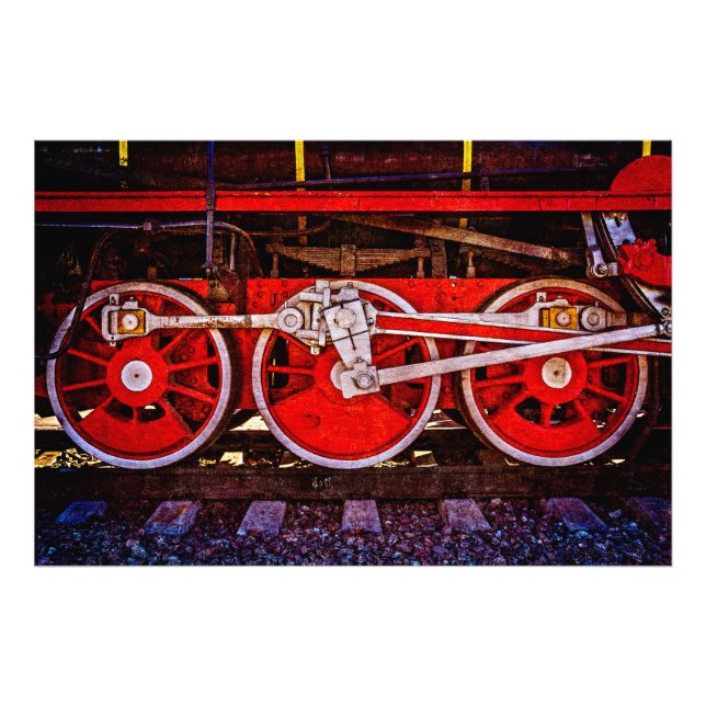 Vintage Steam Train Wheels Photo Print (Front)