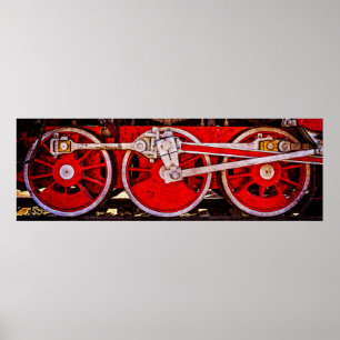 Vintage Steam Train Wheels Poster