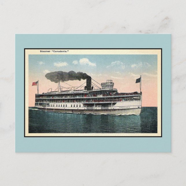 Vintage steamer Canadania Postcard (Front)