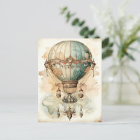 Vintage Steampunk Blue Hot Air Balloon (2)