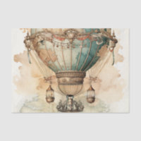 Vintage Steampunk Blue Hot Air Balloon (2)