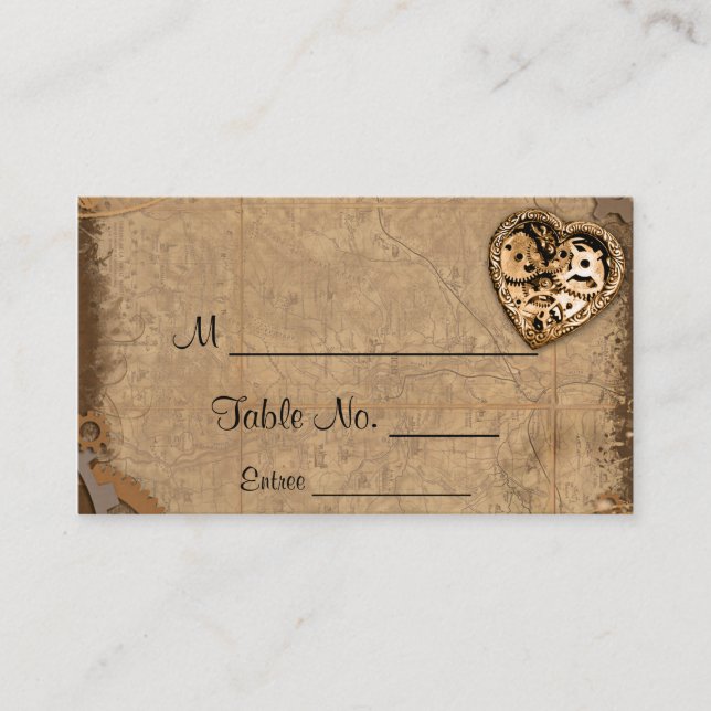 Vintage Steampunk Bride Wedding Place Cards (Front)