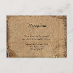 Vintage Steampunk Bride Wedding Reception Invitation