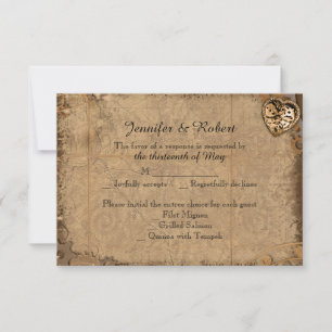 Vintage Steampunk Bride Wedding Response Card