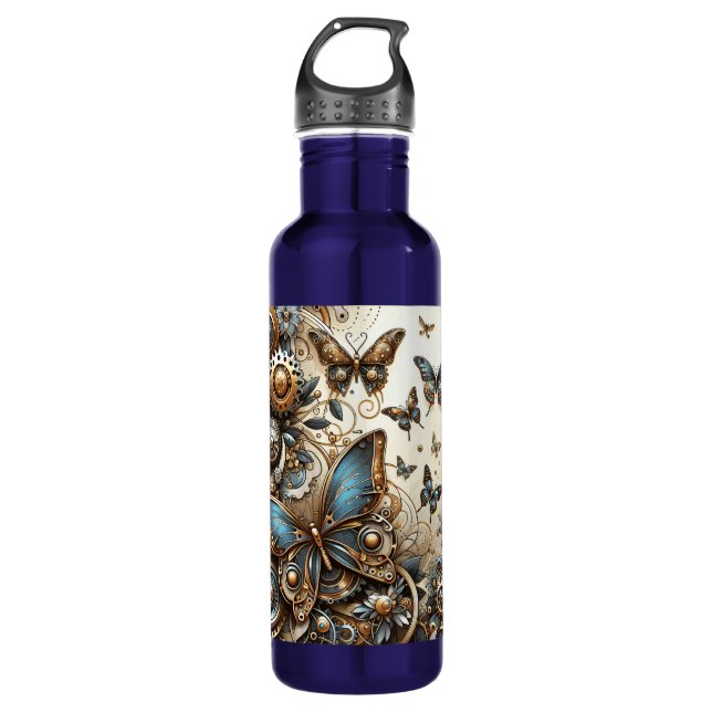 Vintage Steampunk Butterflies  710 Ml Water Bottle (Front)