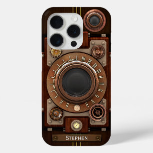 Vintage Steampunk Camera #1C iPhone 15 Pro Case