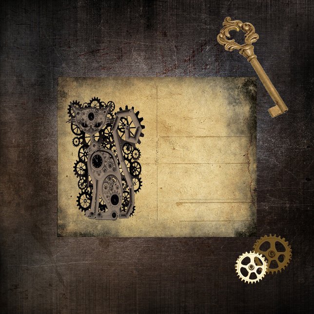 Vintage Steampunk Cat Scrapbook Paper (Creator Uploaded)