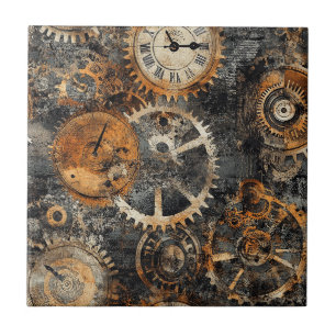 Vintage Steampunk Ceramic Tile