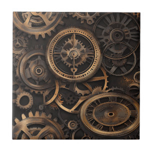 Vintage Steampunk Ceramic Tile