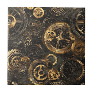 Vintage Steampunk Ceramic Tile
