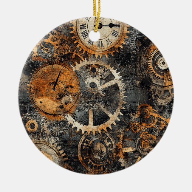 Vintage Steampunk Christmas Ornament (Front)