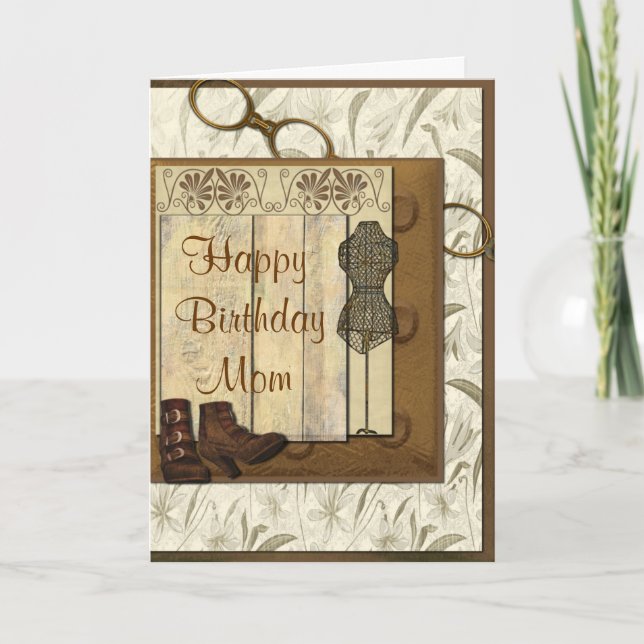 Vintage Steampunk Collage Birthday Card (Front)