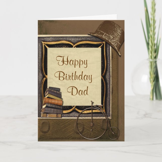 Vintage Steampunk Collage Birthday Card (Front)