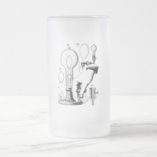 Vintage Steampunk Edison Light Bulb Frosted Glass Beer Mug