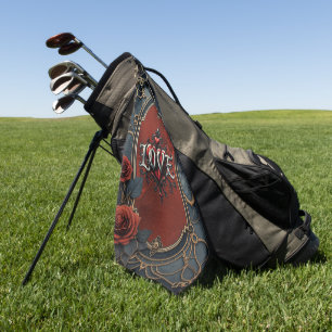 Vintage steampunk elegance clockwork Roses of Love Golf Towel