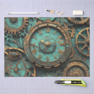 Vintage Steampunk Gears & Clockwork Tissue Paper