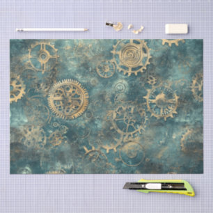 Vintage Steampunk Gears & Clockwork Tissue Paper