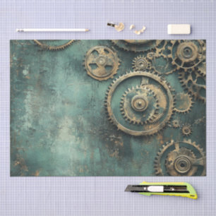 Vintage Steampunk Gears & Clockwork Tissue Paper