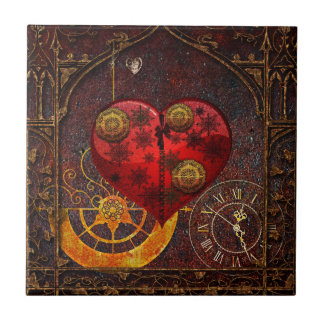 Vintage Steampunk Hearts Wallpaper Tile